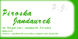 piroska jandaurek business card